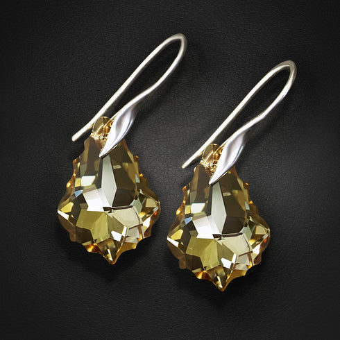 Sudraba auskari "Baroka IV (Golden Shadow)" ar Swarovski™ kristāliem
